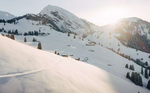 Winterlandschaft am Wiriehorn Luftaufnahme der verschneiten Winterlandschaft am Wiriehorn